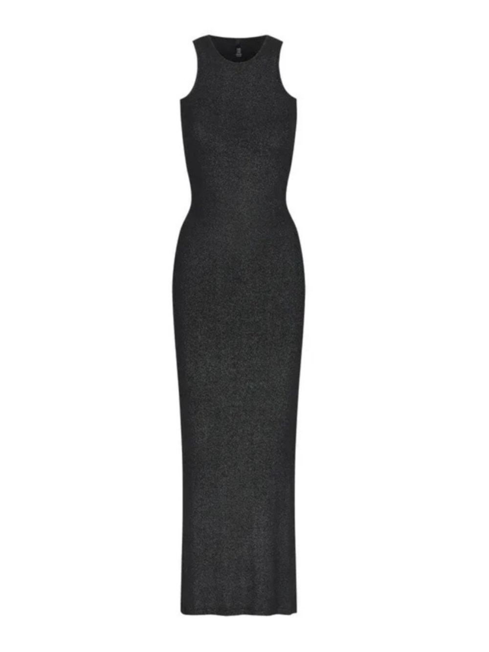 SKIMS Shimmer Foil Racerback Maxi Dress Onyx Black Size S